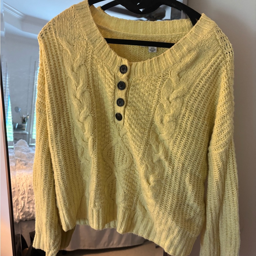 American Eagle Outfitters Yellow Crew Neck Sweater